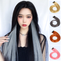 Hanging ear dyed hair piece female one-piece invisible seamless long hair scheming highlight short hair extension piece color wig piece