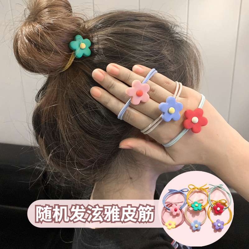 A single pen full of 18 will get 4 Hyuna-style sweet flower hair rope hair ring net red Sen tie hair rubber band head rope headdress