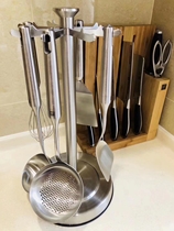 German double man Pure6 set rotating cookware set flat shovel egg beater Chinese spatula deep colander bracket