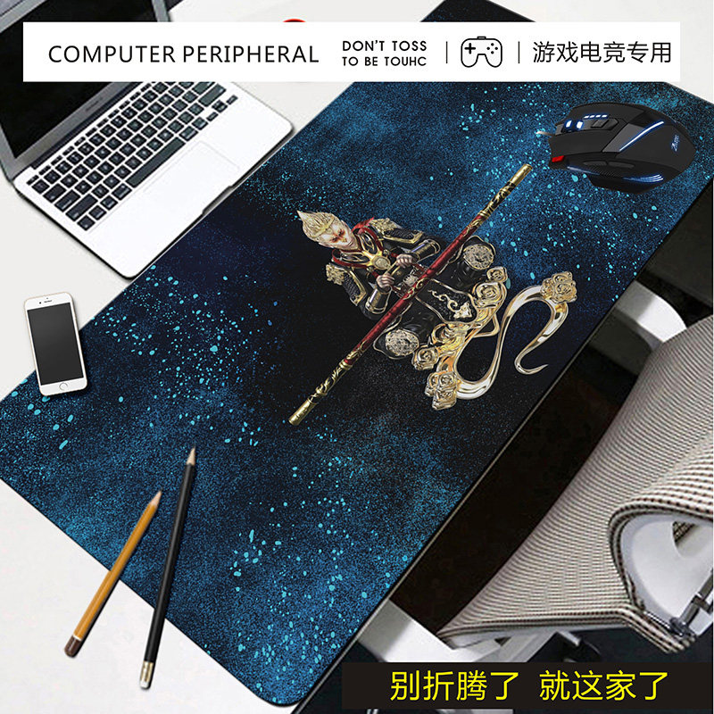 Oversized black tide mouse pad padded video game computer office writing desk pad mouse keyboard pad