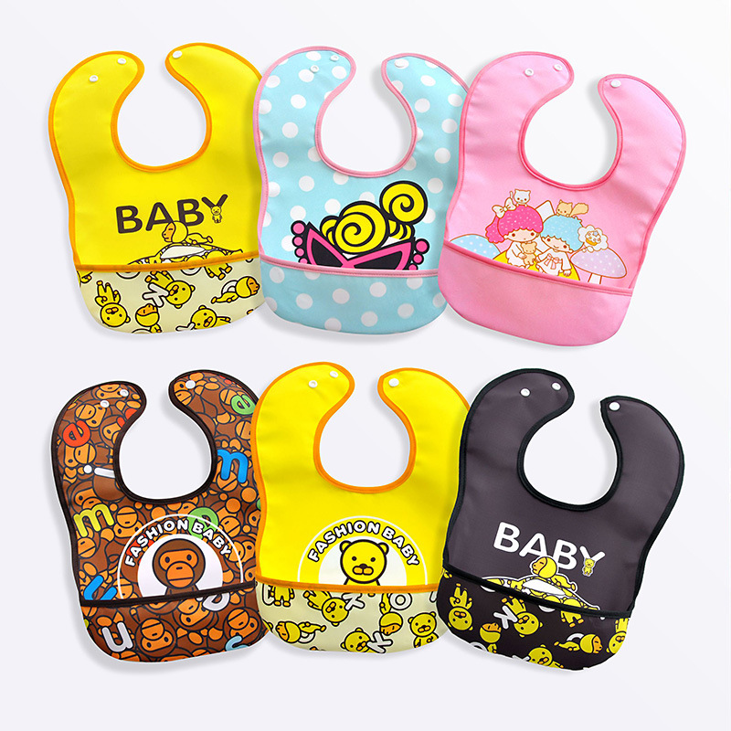 Waterproof baby eating bib baby feeding bib toddler child saliva towel children three-dimensional food eating bib large