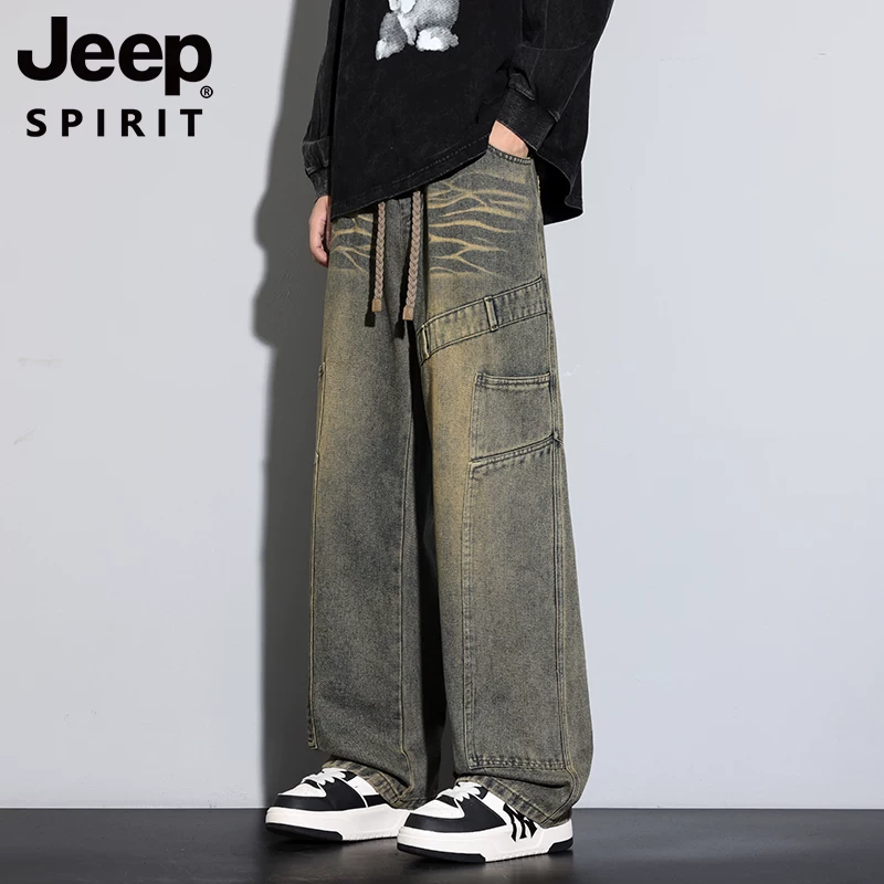 JEEP SPIRIT Jeep, ретро джинсы, брюки для отдыха, размер, свободный прямой крой