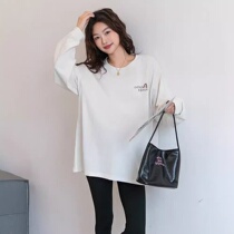 Korean cotton new autumn maternity wear long-sleeved loose large size maternity T-shirt casual temperament soft and skin-friendly