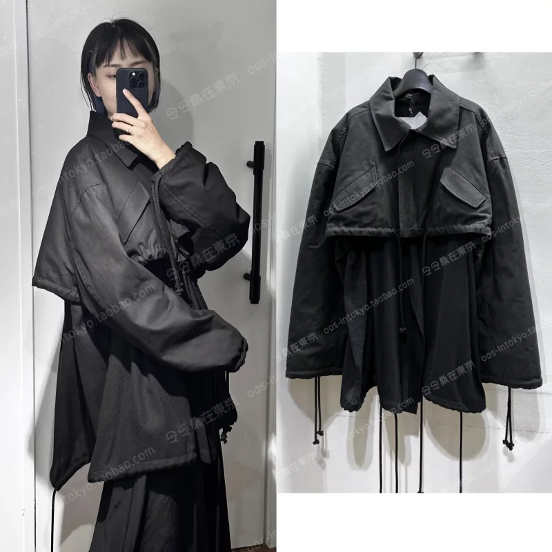 !LOOK6 Японский агент по закупкам Yohji Yamamoto 23AW карманный шнурованный плащ