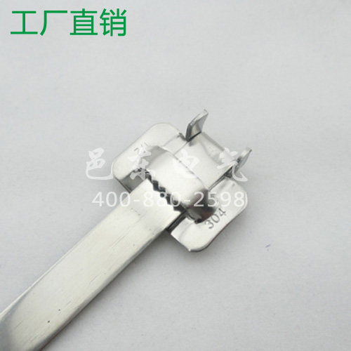 Factory direct sales Prefabricated L-shaped buckle stainless steel cable ties Specifications 9 5 × 0 38 × 510 100