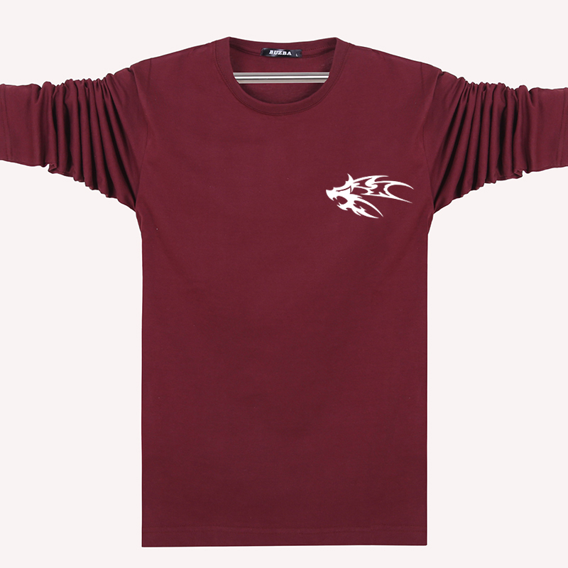 Đặc biệt hàng ngày dài tay T-Shirt nam cộng với phân bón XL cotton vòng cổ lỏng sinh viên thể thao giản dị đáy áo sơ mi