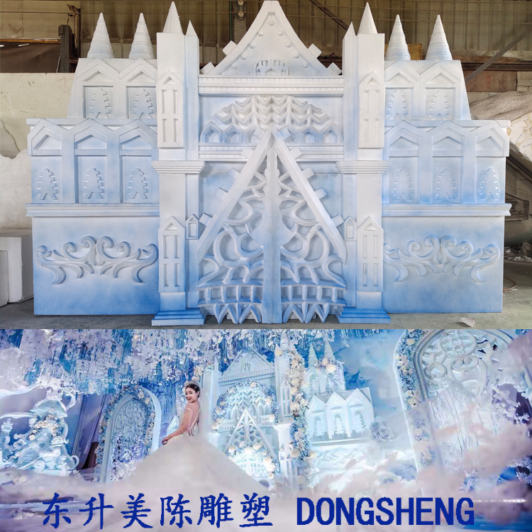 Foam Sculpture European-style Wedding Themed Scene Placement Wedding Castle Arch Roman columns Fly tail flower models-Taobao