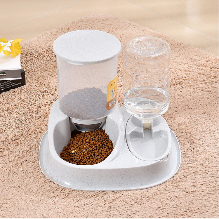 Ramp up pet kitty pooch Automatic feeding drinker Two-in-one Favourite Cat Dog Bowl Multifunctional Drinking Water Double Bowl