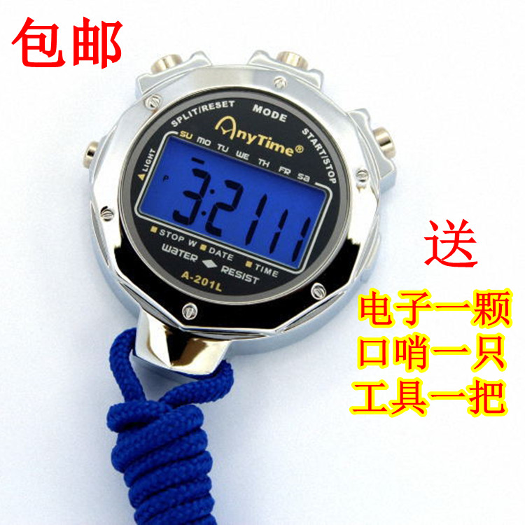 Metal Stopwatch Multi-Function Color Display Luminous Sports Stopwatch Referee Timer Waterproof Stopwatch 201