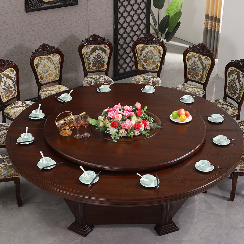 Hotel dining table large round table 15 20 people electric turntable restaurant with hotel table and chair combination restaurant private room