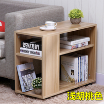 Simple pull and move small bookcase with door simple bookshelf storage cabinet balcony locker small house Cabinet