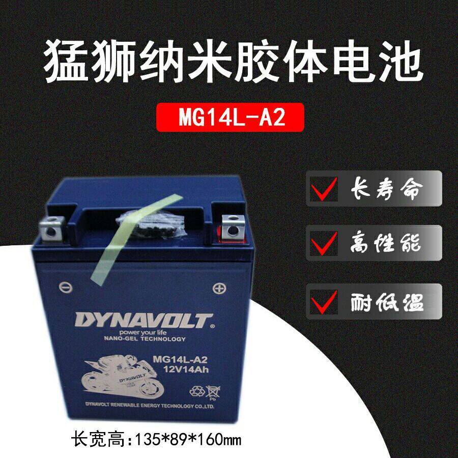 Jialing JH600 locomotive special colloid maintenance-free battery YB14L-BS 12V14AH
