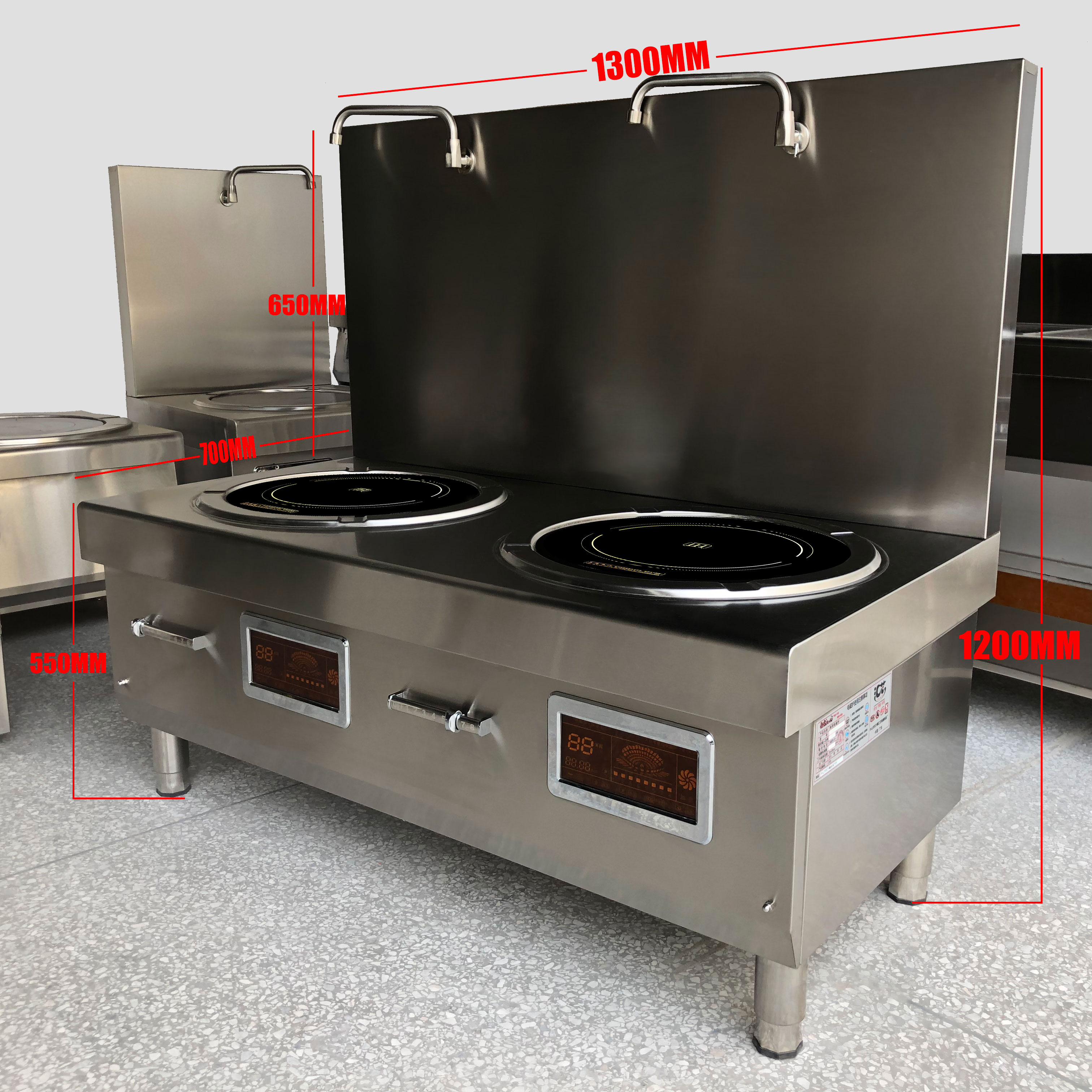 Promotion Commercial electromagnetic 15000W Double head saucepan soup stove Short-soup stove Boiling Noodle Stove FURNACE FIT 500 SPECIAL HIGH POT