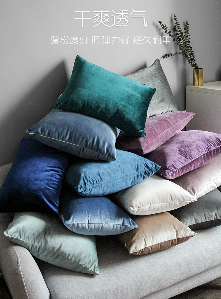 Bắc Âu gối sofa đệm nhung nơ eo lưng tựa lưng gối nhung châu Âu với lõi chăn gối hình thú 2 trong 1