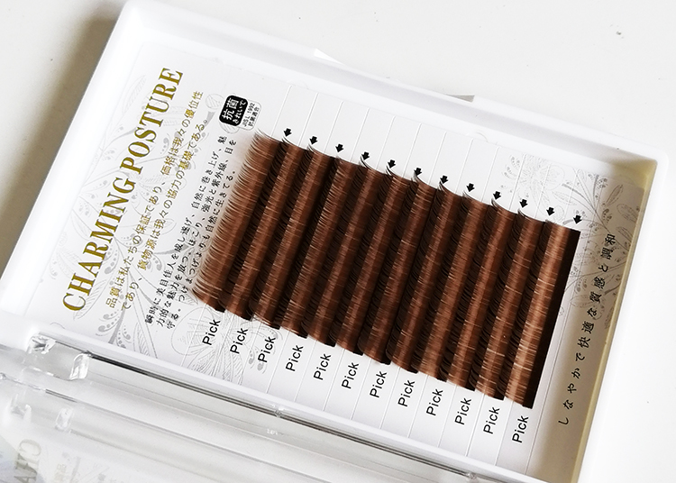 Ghép lông mi Màu caramel 0,05 Camellia Dark Coffee Brown Tính cách thời trang Trồng hoa Lông mi giả - Lông mi giả gel kích mí