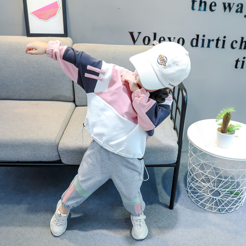 Girl Sports Suit Spring Dress 2022 New Internet Red Female Baby Spring Autumn Children Spring Casual Blouse Two Sets Children