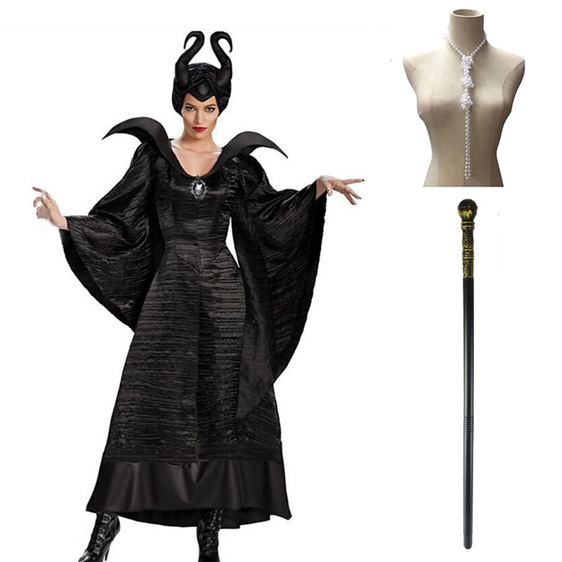 Halloween Maleficent Witch Costume Dark Witch Role Play Costume Cosplay Stage Performance Costume