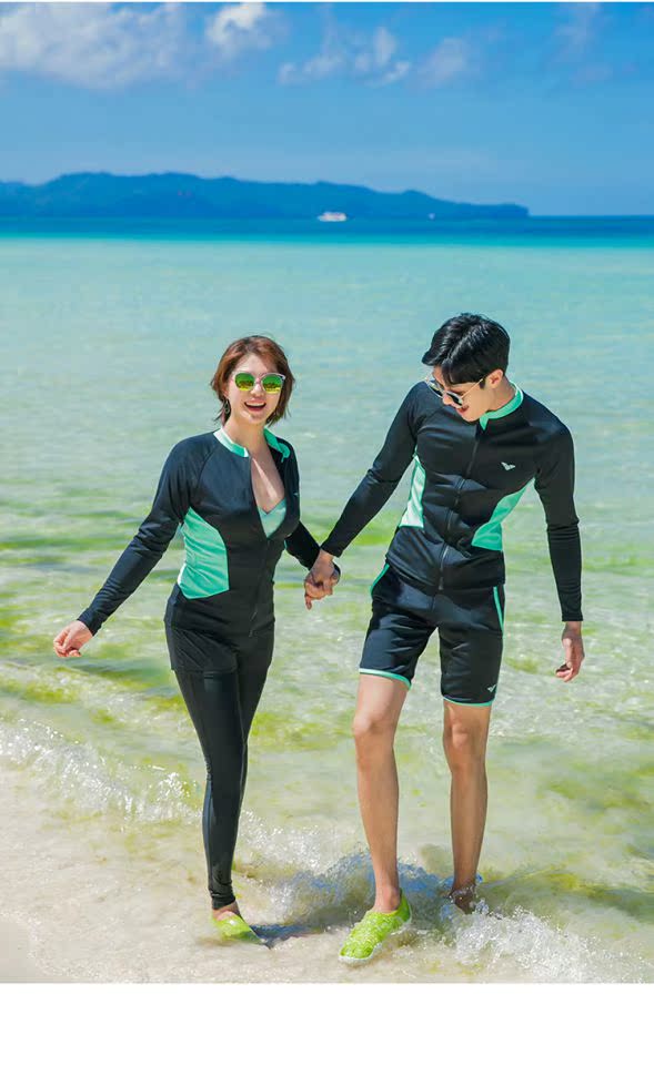 Thêm phân bón để tăng bộ đồ lặn chia đôi nam nữ và sứa dài tay quần dài quần bơi chống nắng chất béo phù hợp set đồ đôi đi biển