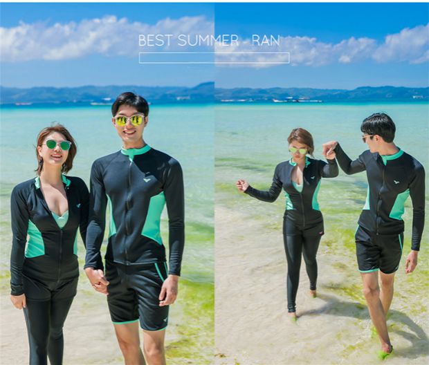 Thêm phân bón để tăng bộ đồ lặn chia đôi nam nữ và sứa dài tay quần dài quần bơi chống nắng chất béo phù hợp set đồ đôi đi biển