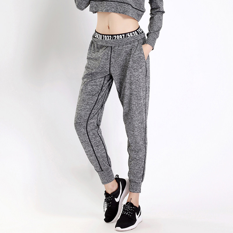 Fashion fitness pants female summer loose elastic small foot Halen pants running pants female breathable speed dry yoga pants