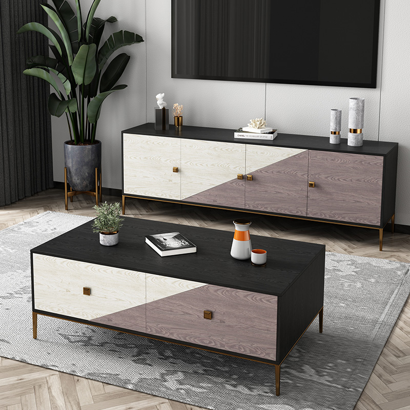 Eschic light extravagant TV cabinet Tea Table Combinations Extremely Minimalist Design and TV Cabinet Home Cabinets Modern Small Family minimalist lockers