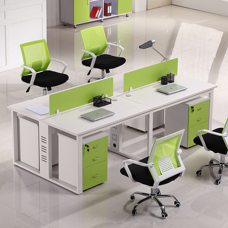 Dongguan furniture staff staff desk simple and modern 4 6 8 multi-person office desk and chair combination