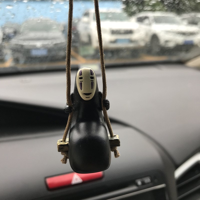 Spirited Away cute swing faceless male model creative car in-car car pendant rearview mirror strap