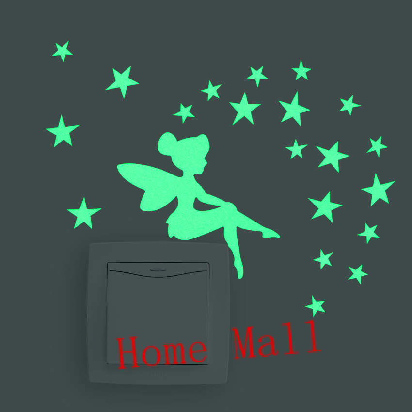 1 PCS New Luminous Cartoon DIY Switch Sticker Wall Sticker D