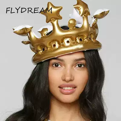 FLYDREAM Creative Personalized Inflatable Crown Inflated Hat