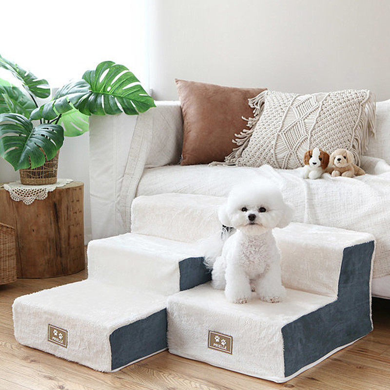 South Korean pet pooch stairs steps small dog puppies to go to bed ladders can be removed with puppy kitty cushions