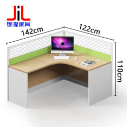 Pin screen office desk and chair combination L-shaped corner 246-person desk financial staff customer service cubicle factory