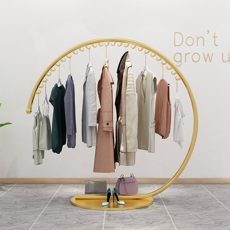 European-Style Wrought Iron Coat Rack, Floor-Standing Clothes Rack, Bedroom Clothes Rack, Indoor Simple and Stylish Clothing Store Display Rack