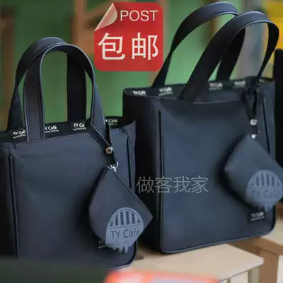 New waterproof handbag lunch box Bento bag lunch bag Bento bag water Cup position black with zipper 12-03