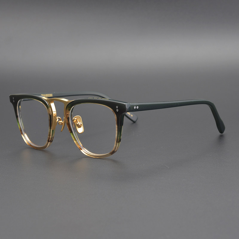 Japanese designer style gold titanium beam personalized square frame full frame sheet tide glasses frame