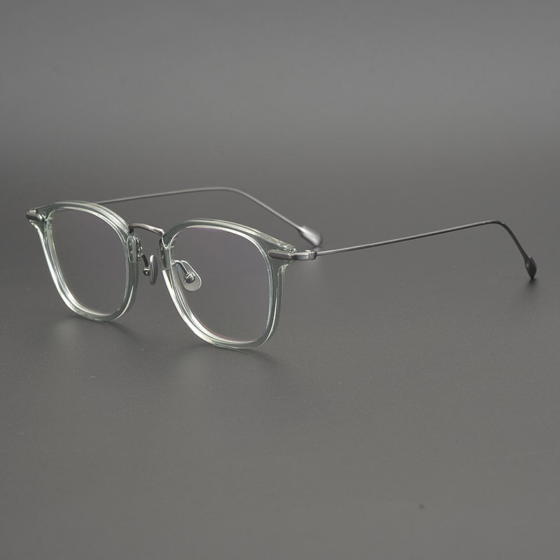 High - order light luxury Japan ultra - light gold plate glasses frame beta titanium elastic leg elastic arts box nearsight large face