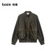 bosie2025年春季新款复古做旧水洗pu皮衣外套男情侣夹克百搭潮