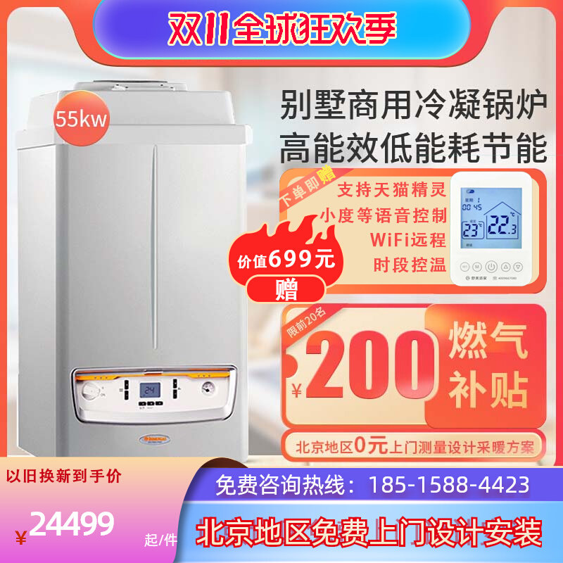 Italy Ima immergas gas wall-hung boiler 55 99KW villa commercial fully premixed condensing floor heater