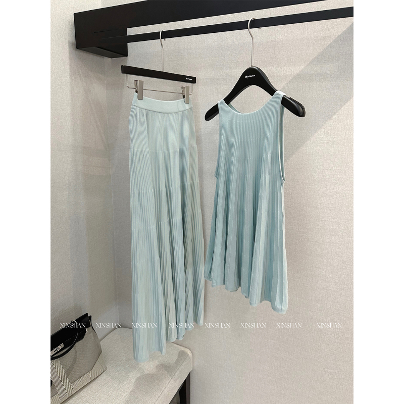 Xinshan Lazy-Style Knitted Suit Dress 2026 Summer New Casual Elegant Two-Piece Set for Women