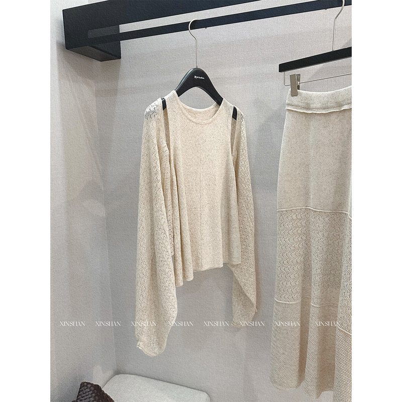 Xinshan Lazy and Relaxed Linen Suit Dress 2026 Summer New Style Elegant Knitted Three-Piece Set Xinshan Lazy and Relaxed Linen Suit Dress 2026 Summer New Style Elegant Knitted Three-Piece Set