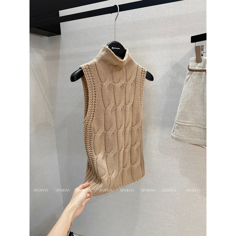 Xinshan Lazy-Style High-Neck Wool Knit Sleeveless Vest 2026 New Slimming Top for Women Xinshan Lazy-Style High-Neck Wool Knit Sleeveless Vest 2026 New Slimming Top for Women