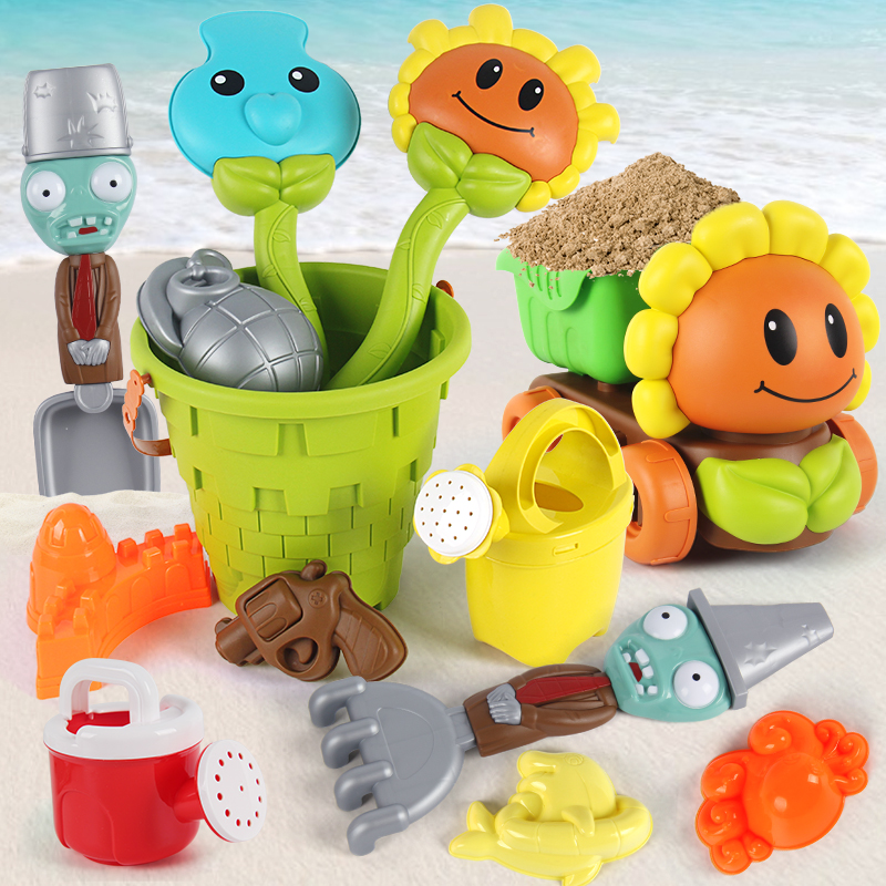 Children's beach toy car cover for male girl digging hourglass and leaking shovel and bucket baby tool Semen Cassiae Shower