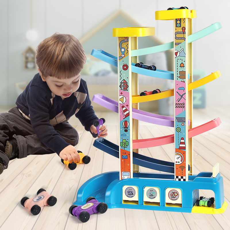 Children's puzzle toy intellect Brain Inertia Sliding Small Car Fun Rail Car 0-2-year-old 3 male girl baby