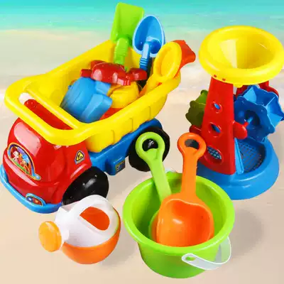 Children's beach toy car cover bucket digging sand shovel playing sand beach baby little boys and girls tools Cassia
