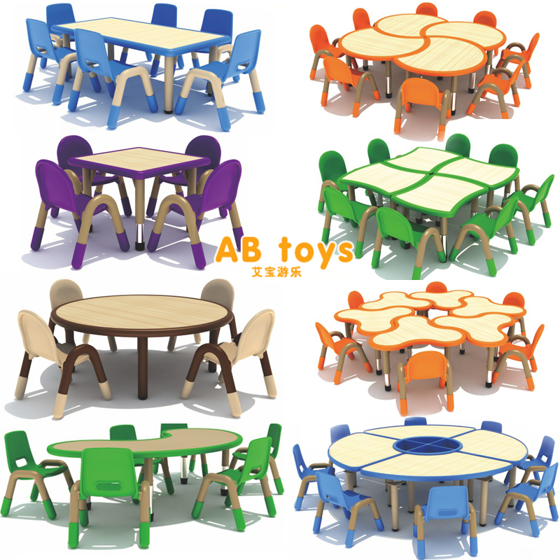 Hot Pin Strange Music Kindergarten Solid Wood Table And Chairs Liftable Class Table Children Study Book Table And Chairs Home Square