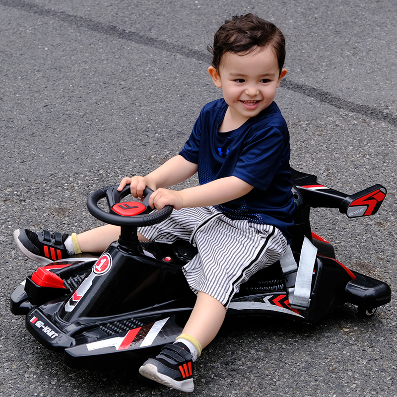 Children's go-kart mini cool male and female baby turn car charging net red toy can drift electric twist car