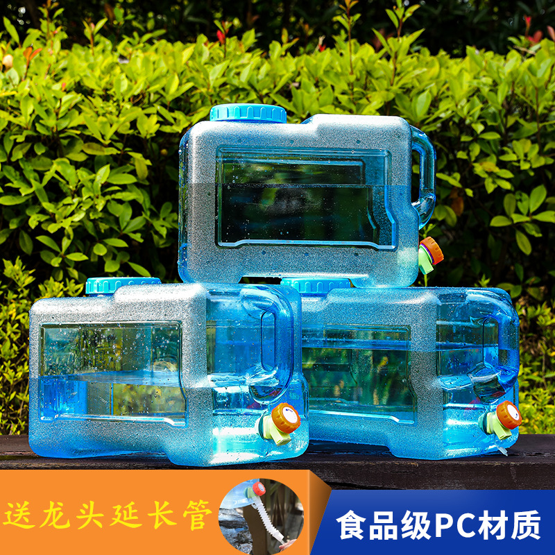 Food grade PC outdoor on-board storage bucket large opening washable plastic household water storage bucket mineral spring tea table loading bucket