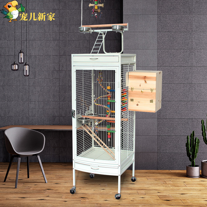 Transparent acrylic anti-bird cage luxury large villa large parrot breeding cage grey parrot cage home