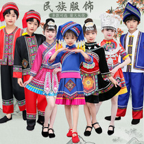 New Guangxi Zhuang March Three ethnic performances to serve Miao Childrens ethnic minority dance clothes Dong ethnic Yao ethnic dress