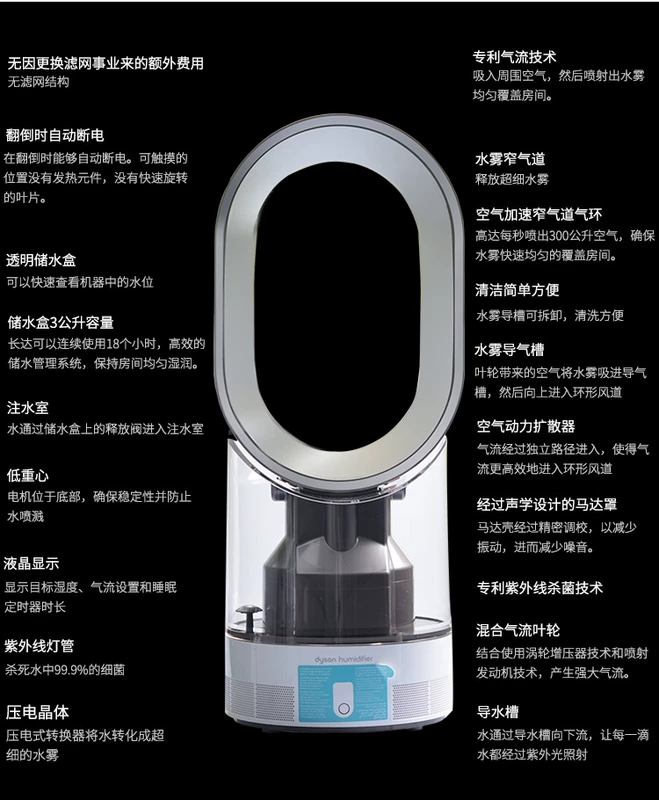 Đức nhập khẩu máy khử trùng khử trùng văn phòng Dyson AM10 UV - Máy giữ ẩm