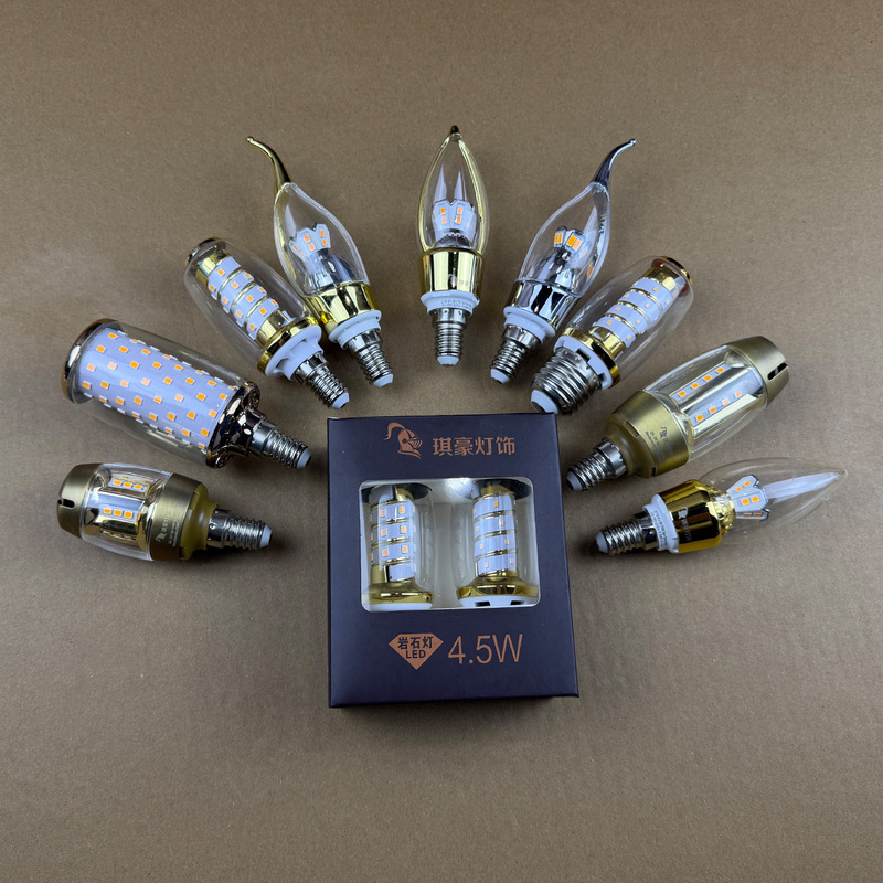 Qihao Led Rock Light Bulb 4.5W Candle Bulb E14 Pointed Bulb Golden Tail Bulb Rocket Bulb Filament 8W Light Source